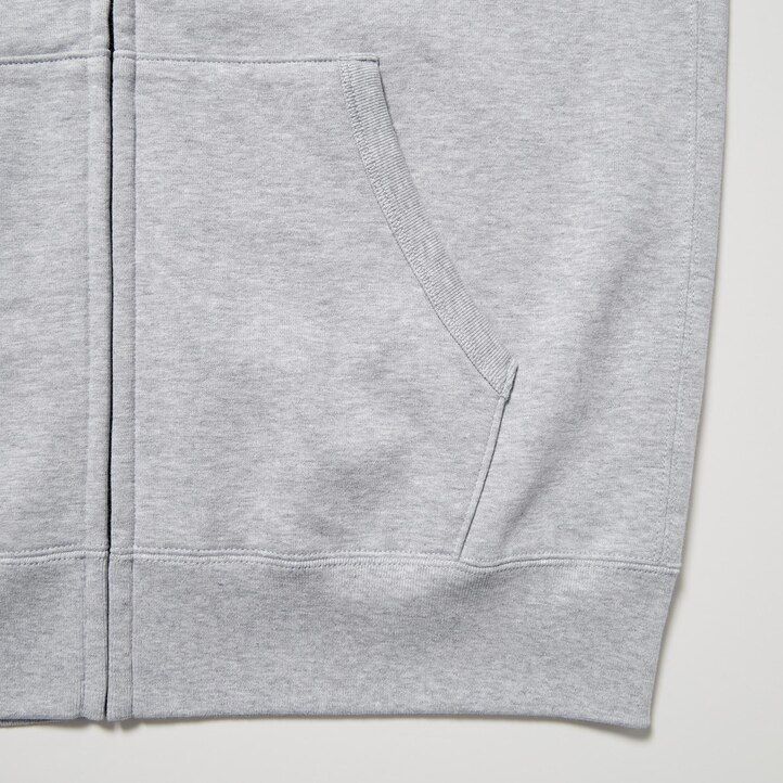 uniqlo herren-sweatshirt-kapuzenpullover mit reißverschluss grau