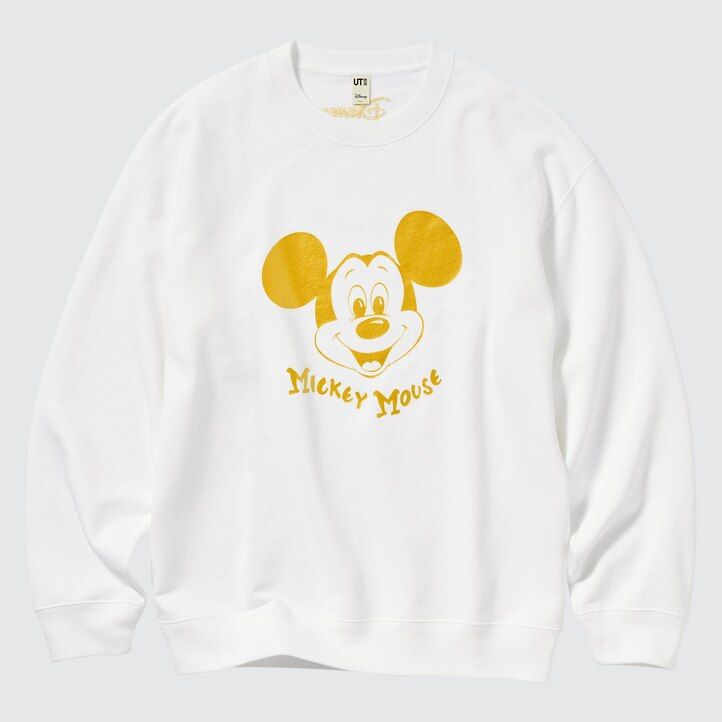 weißer uniqlo mickey shines ut grafik-sweatshirt herren-hoodie