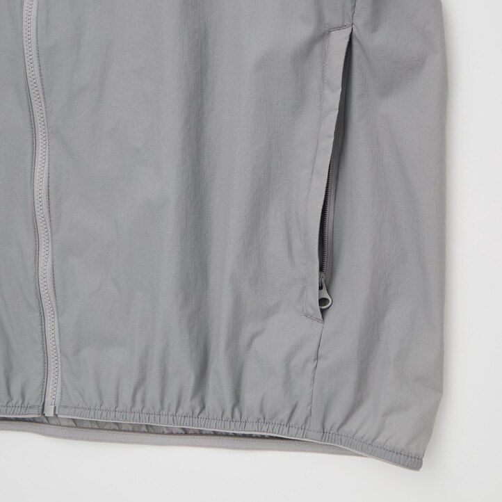 uniqlo uv-schutz-jacke für herren mit tasche orange