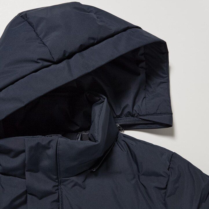 schwarze nahtlose daunenjacken von uniqlo für herren