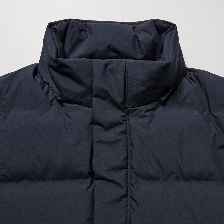 schwarze nahtlose daunenjacken von uniqlo für herren