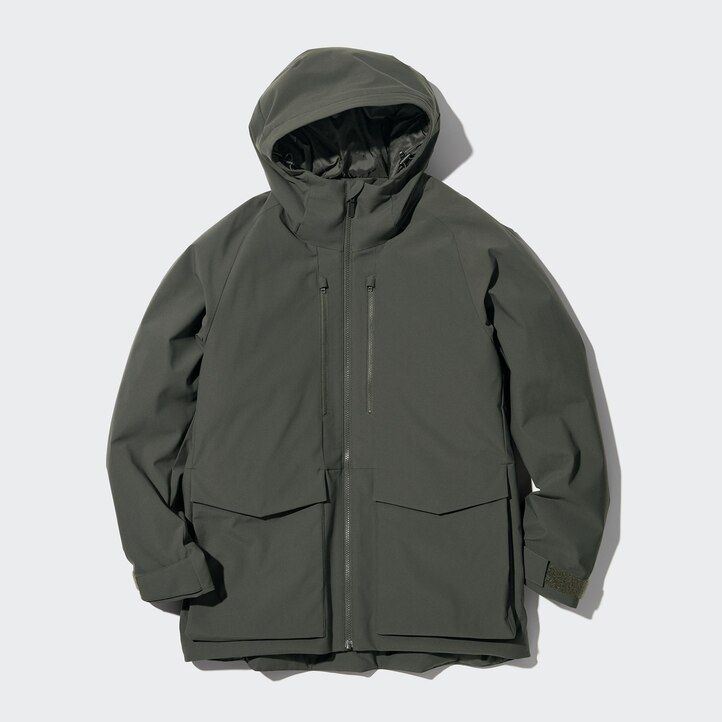 uniqlo hybrid-daunenjacke für herren 3d-schnitt dunkelgrau
