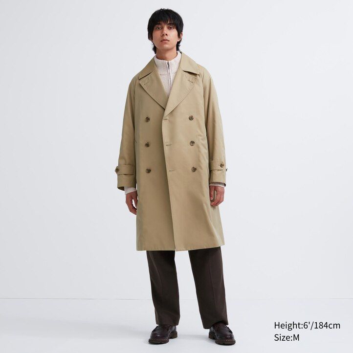 uniqlo trenchjacken für herren in marineblau