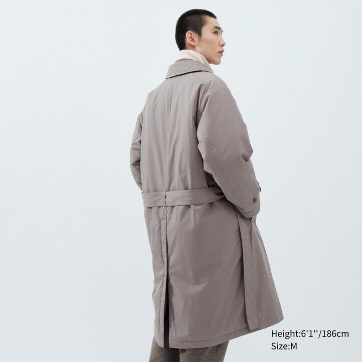 graue wattierte einreihige herrenjacken von uniqlo