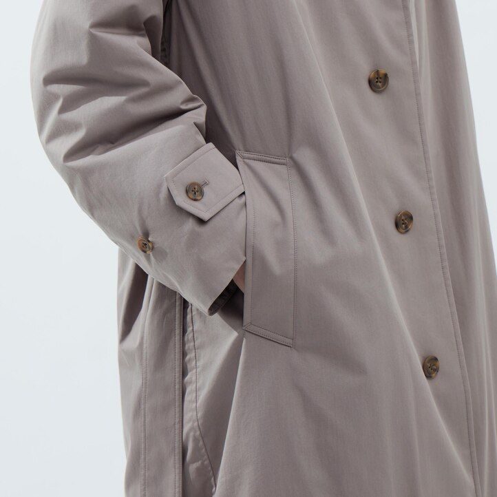 graue wattierte einreihige herrenjacken von uniqlo