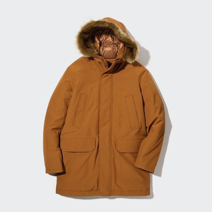 uniqlo ultra warm hybrid-daunenjacke für herren schwarz