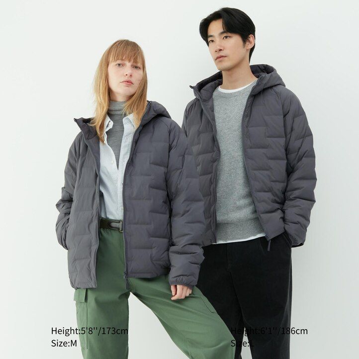 weiße warme steppjacken von uniqlo für herren