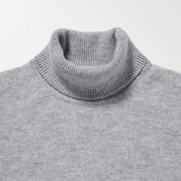 uniqlo premium herrenpullover aus lammwolle blau