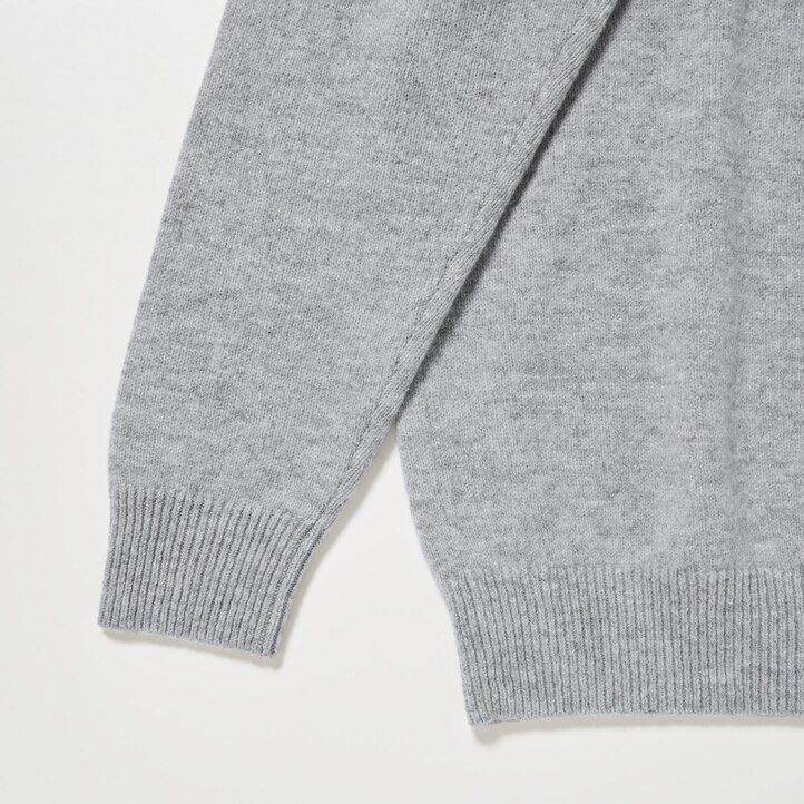 uniqlo premium herrenpullover aus lammwolle blau