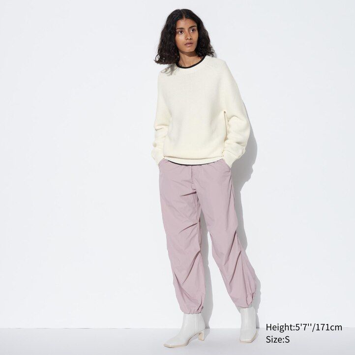 uniqlo 3d-strickpullover nahtlos rundhalsausschnitt herren rosa
