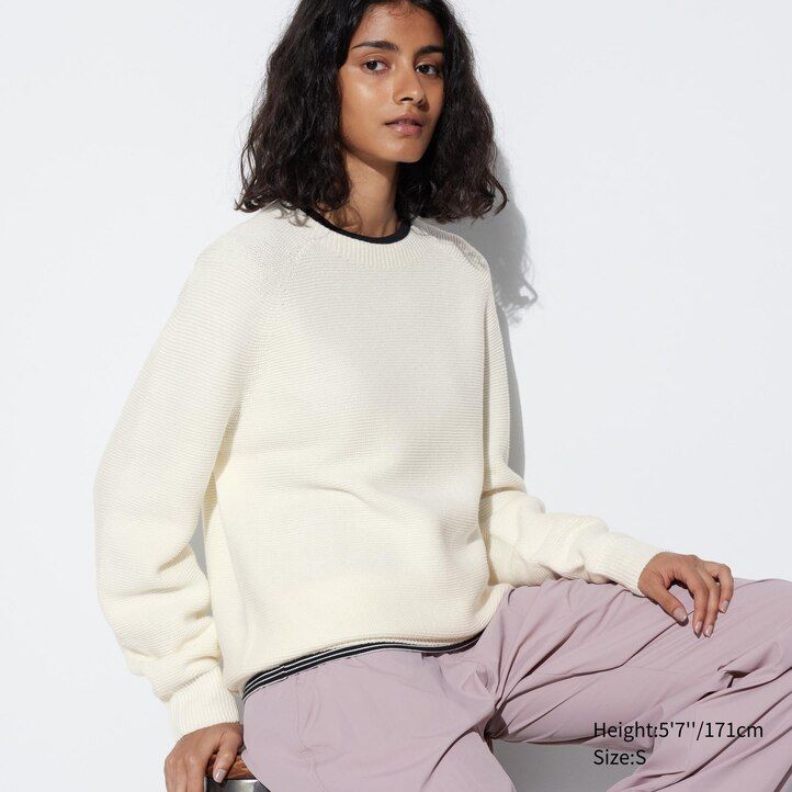 uniqlo 3d-strickpullover nahtlos rundhalsausschnitt herren rosa