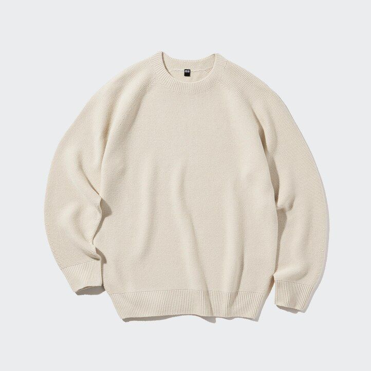 uniqlo 3d-strickpullover nahtlos rundhalsausschnitt herren rosa