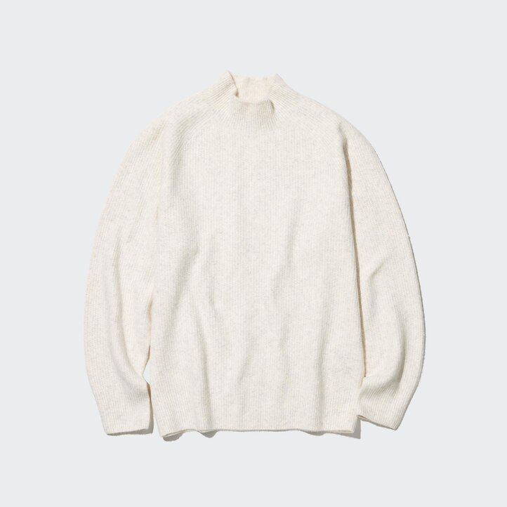 uniqlo herren-pullover mit stehkragen 3d-strick nahtlos soufflé-garn braun