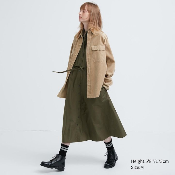 uniqlo herren-cordhemd im oversize-schnitt beige