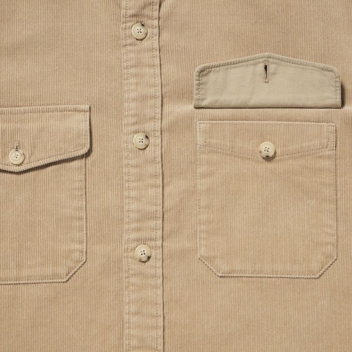 uniqlo herren-cordhemd im oversize-schnitt beige