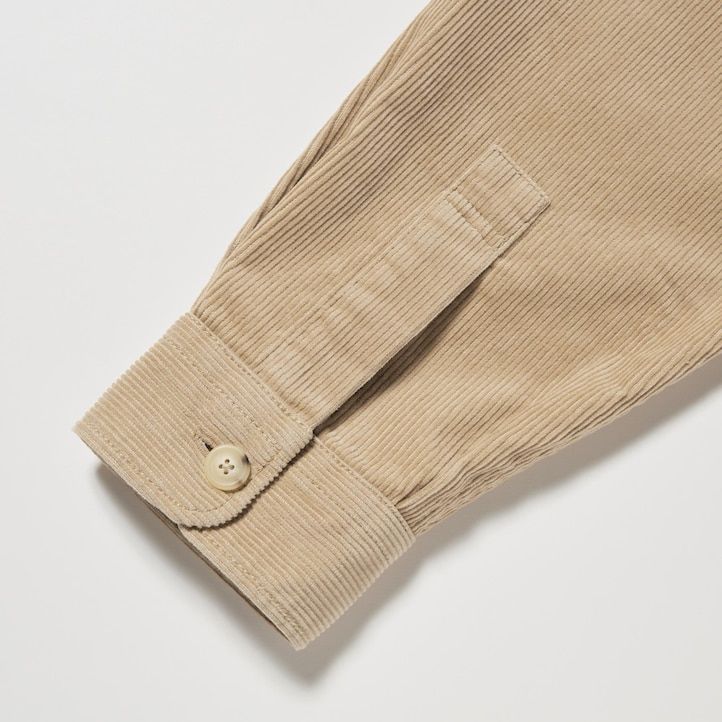 uniqlo herren-cordhemd im oversize-schnitt beige