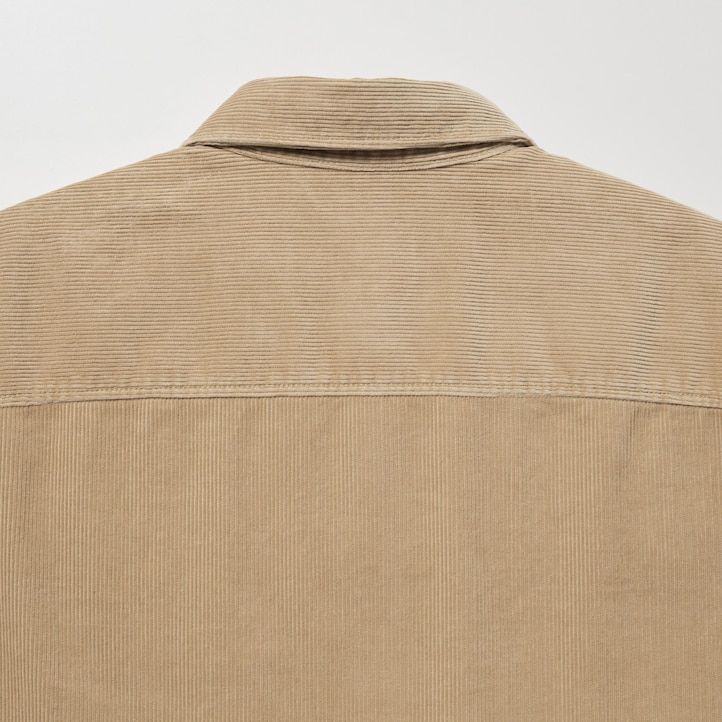 uniqlo herren-cordhemd im oversize-schnitt beige