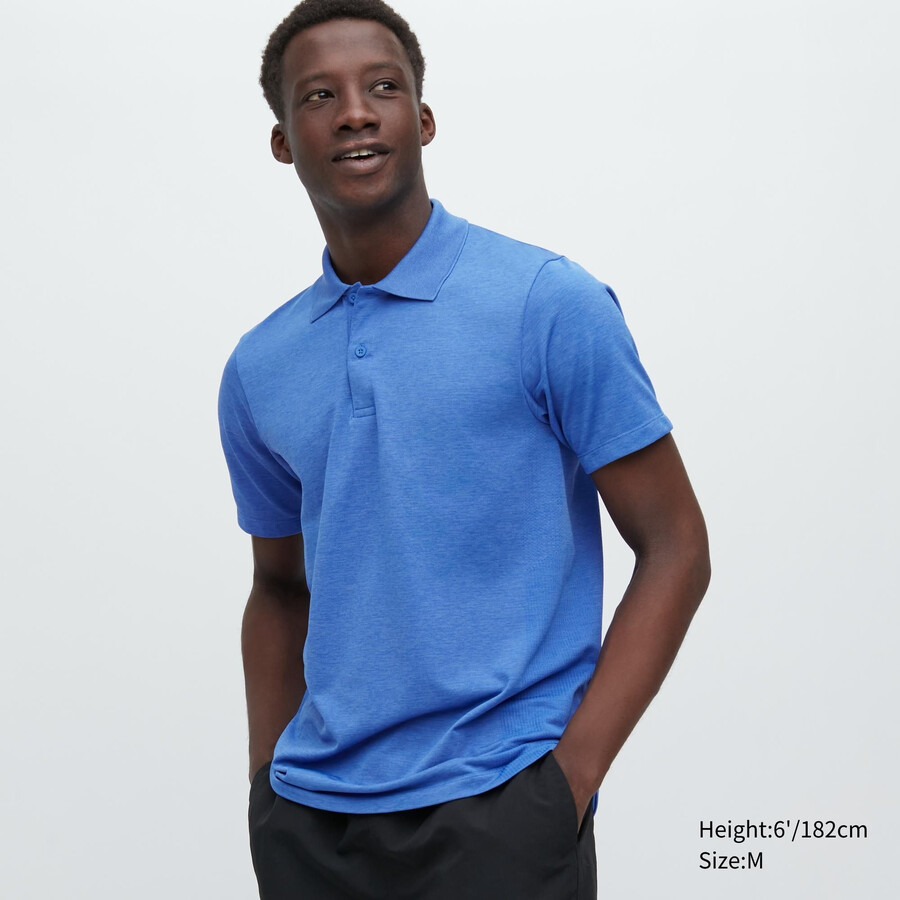 uniqlo dry ex herren-poloshirt blau