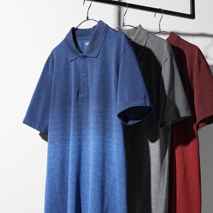 graues uniqlo dry ex polohemd für herren