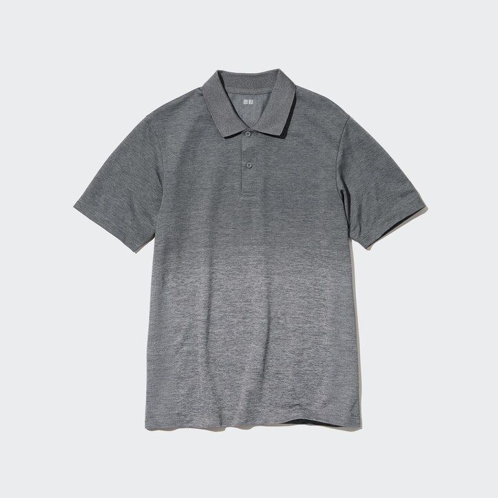 graues uniqlo dry ex polohemd für herren