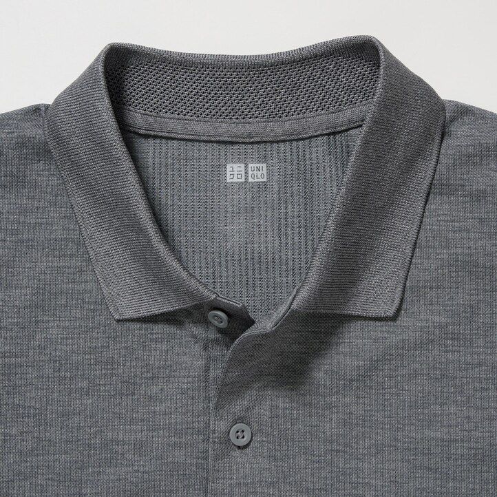 graues uniqlo dry ex polohemd für herren