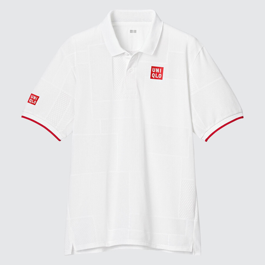 weißes uniqlo kei nishikori london 2022 dry ex poloshirt für herren