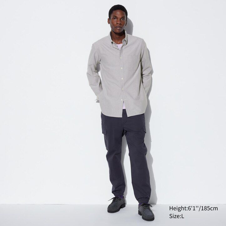 uniqlo slim fit oxford herrenhemden blau