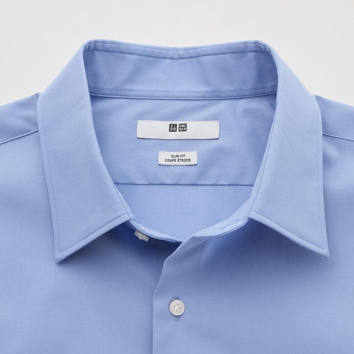 uniqlo easyre herren-stretchhemd aus breitgewebe slim fit normaler kragen weiß