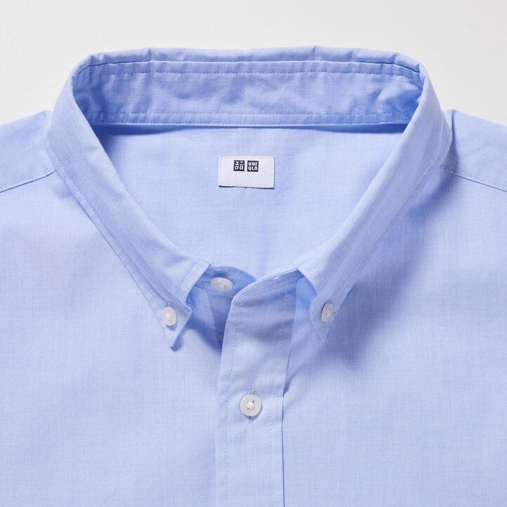uniqlo herrenhemd aus extrafeinem baumwoll-broadcloth reguläre passform button-down-kragen weiß