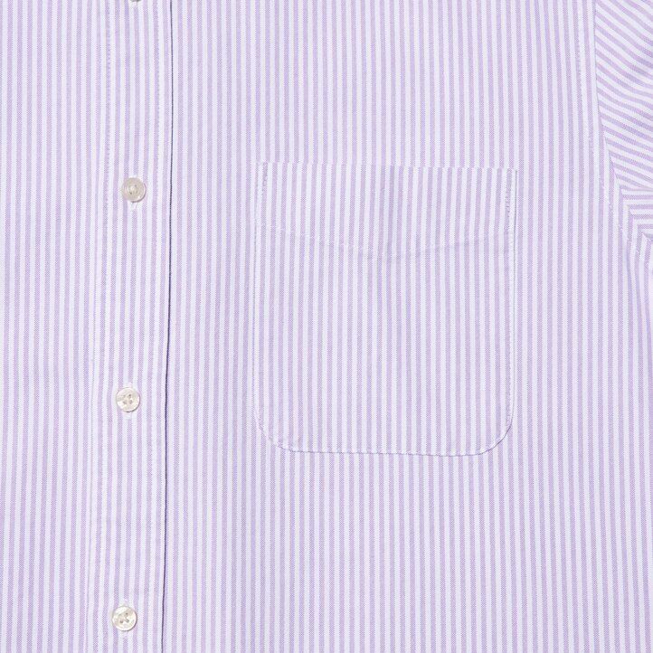 blaue uniqlo herren-oxfordhemden mit schmaler passform streifen und normalem kragen