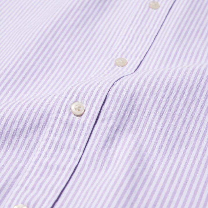 blaue uniqlo herren-oxfordhemden mit schmaler passform streifen und normalem kragen