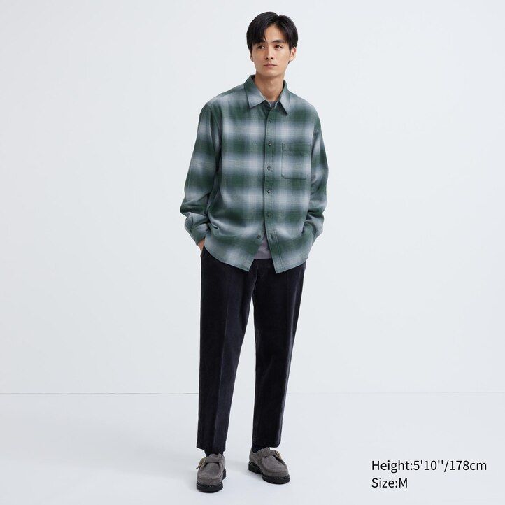 uniqlo flanellhemden für herren kariert grau