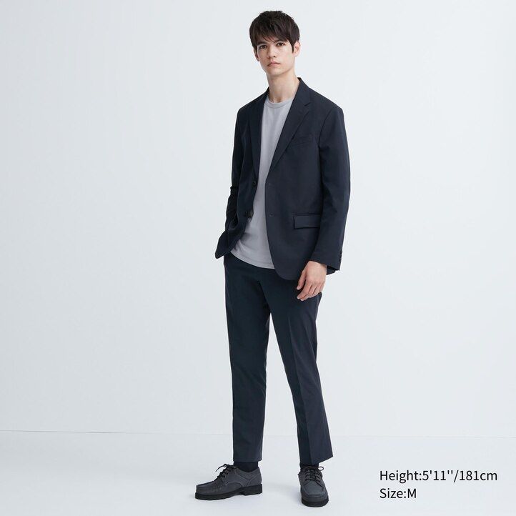beigefarbene uniqlo airsense ultra light herrenanzüge