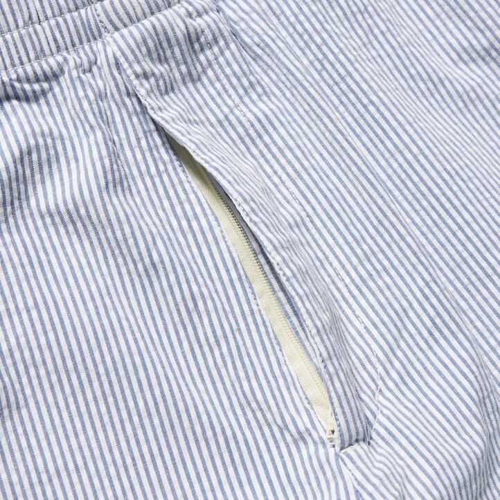 uniqlo dry stretch seersucker easys herrenhose blau