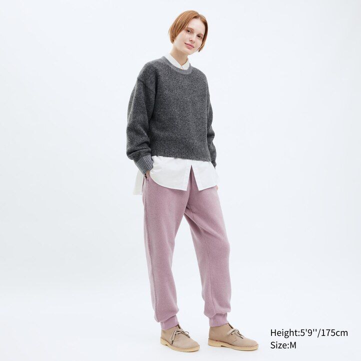 weiße uniqlo herrenhose aus strukturiertem jersey