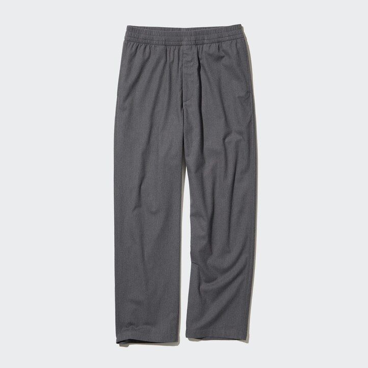 uniqlo herren-flanellhose knöchellang grau