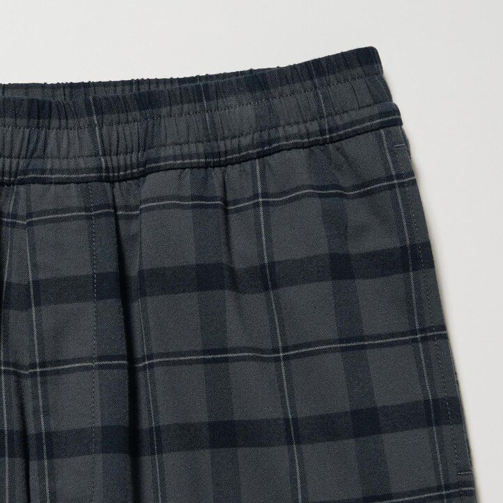 uniqlo flanellhose mit einfachem muster knöchellang herren dunkelgrau