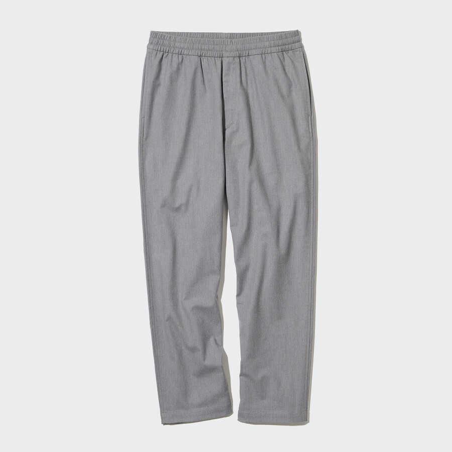 uniqlo herren-flanellhose knöchellang grau