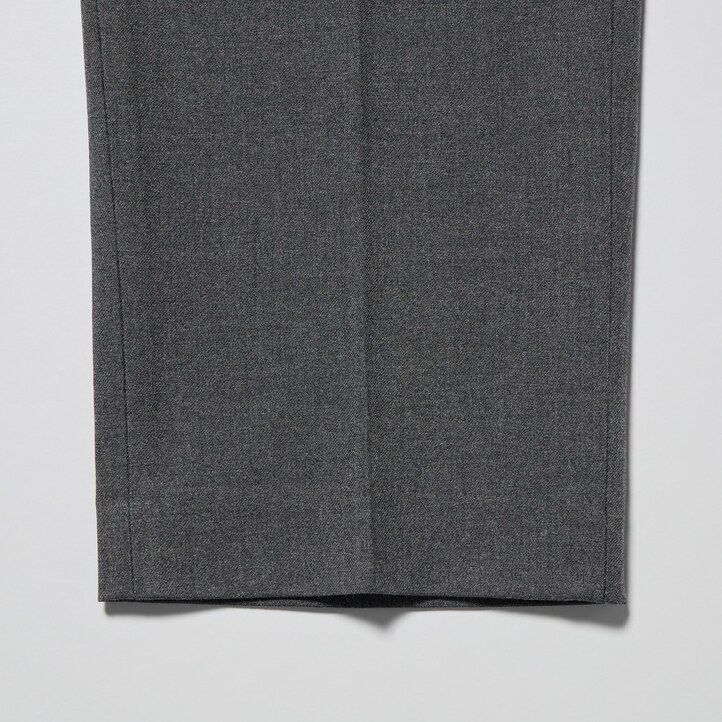 graue uniqlo smart wool-ähnliche herrenhose in knöchellänge