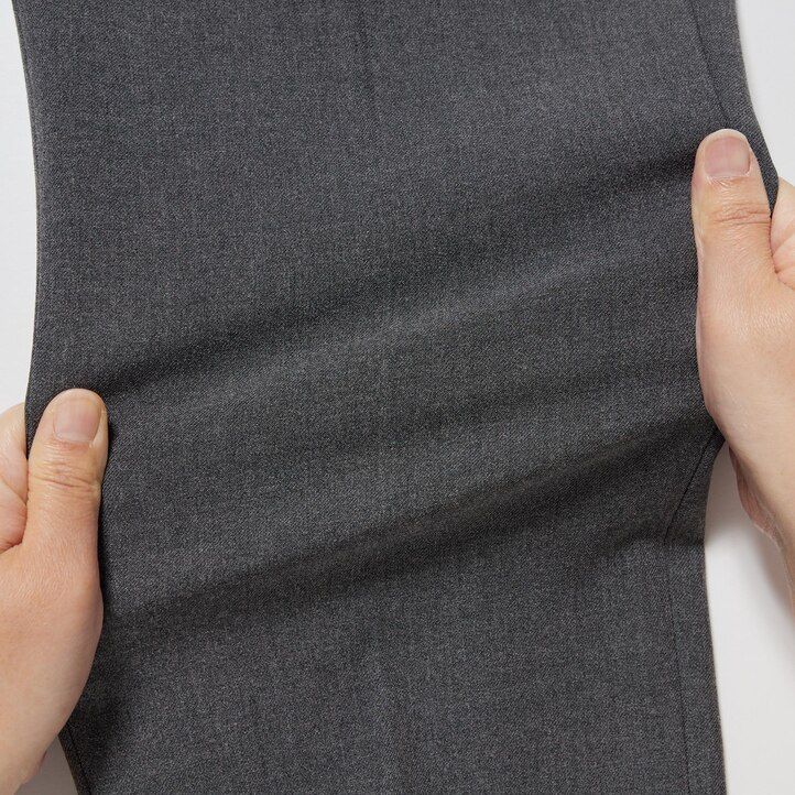 graue uniqlo smart wool-ähnliche herrenhose in knöchellänge