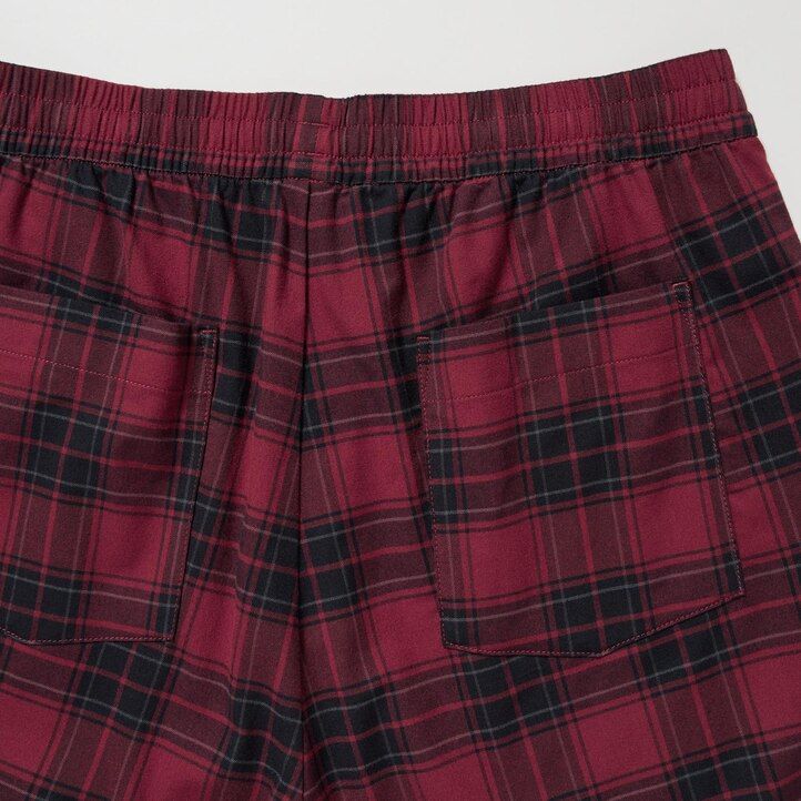 uniqlo herren-flanellhose mit einfachem muster knöchellang rot
