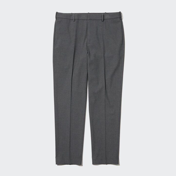 graue herren-hose von uniqlo aus smart wool knöchellang