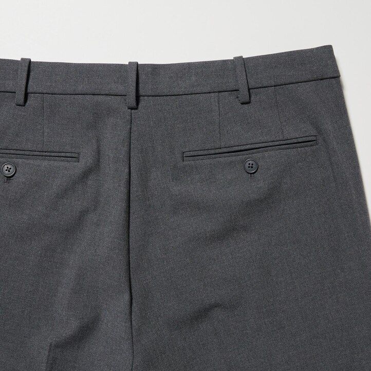 graue herren-hose von uniqlo aus smart wool knöchellang
