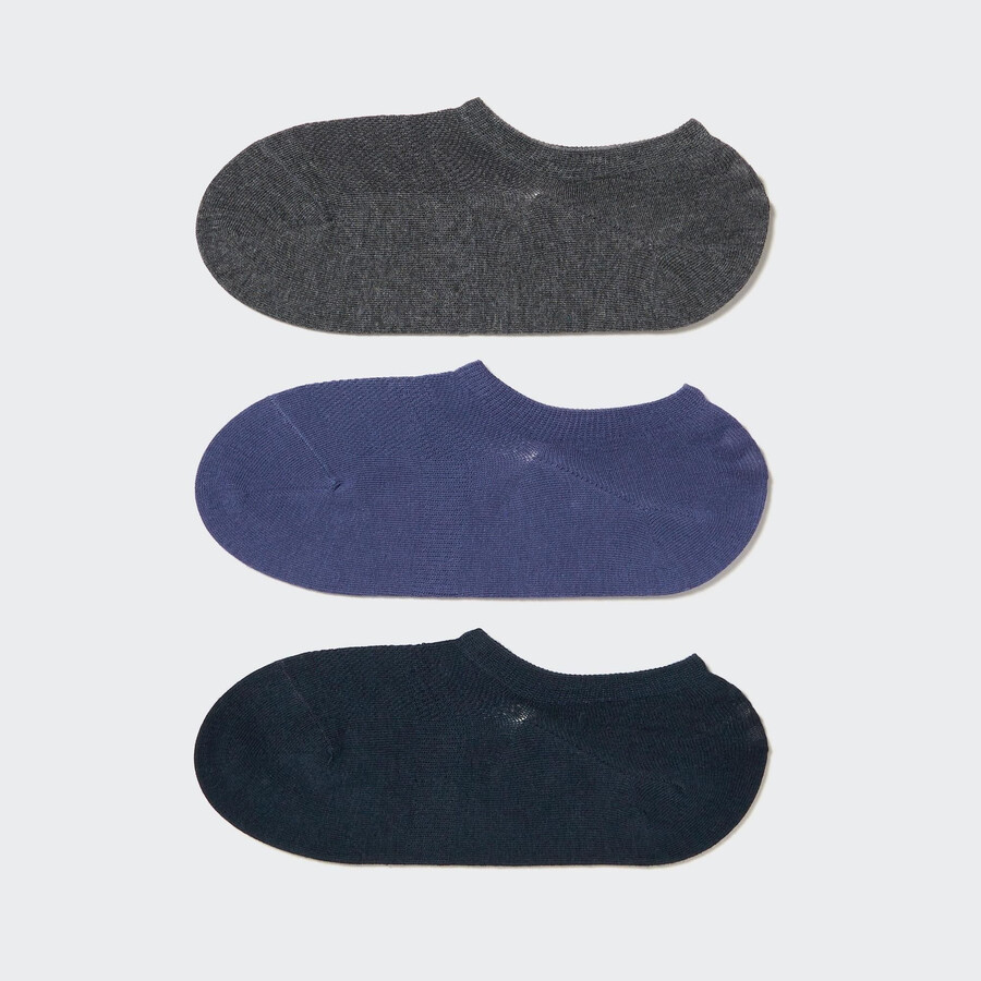 uniqlo mesh invisible no show drei paar damensocken dunkelgrau