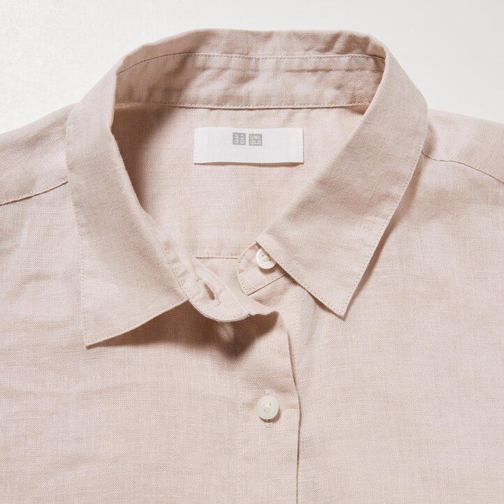 grüne uniqlo damenbluse aus 100 premium-leinen