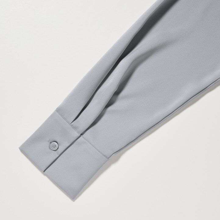 weiße uniqlo damenbluse mit satinärmeln
