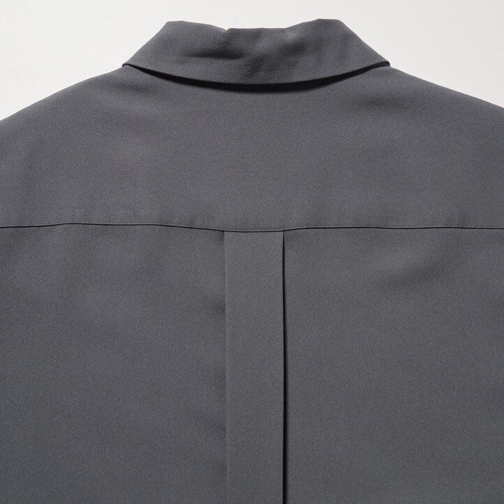 schwarze damenbluse von uniqlo aus viskose mit Ärmeln