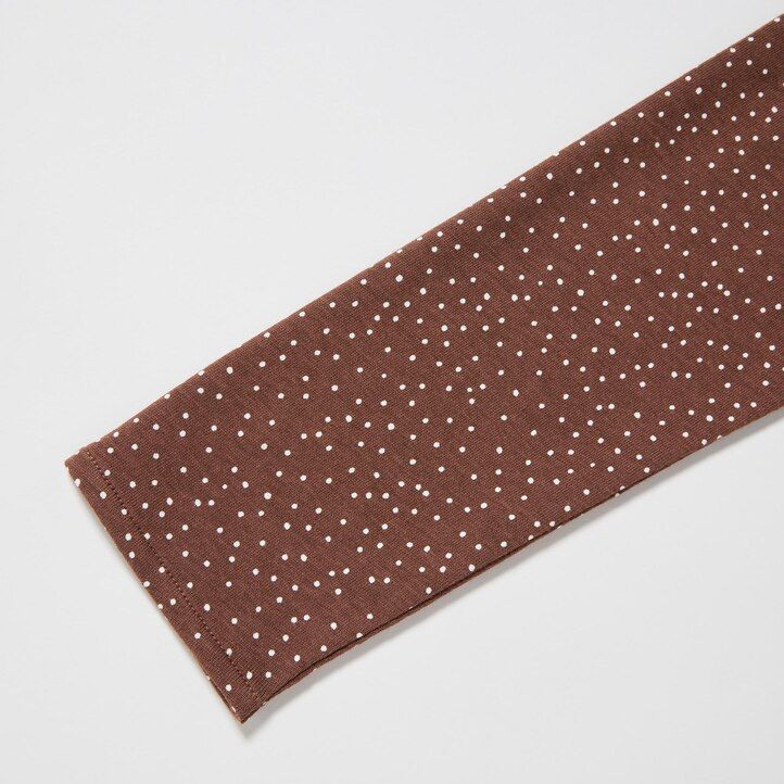 braunes uniqlo wickelkleid mit print und Ärmeln für damen