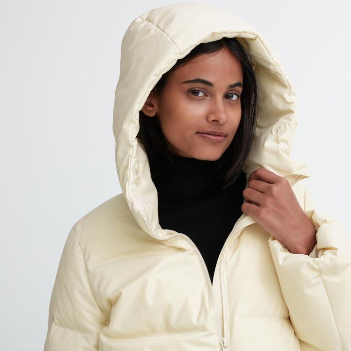 nahtlose daunenjacke von uniqlo für damen olivgrün
