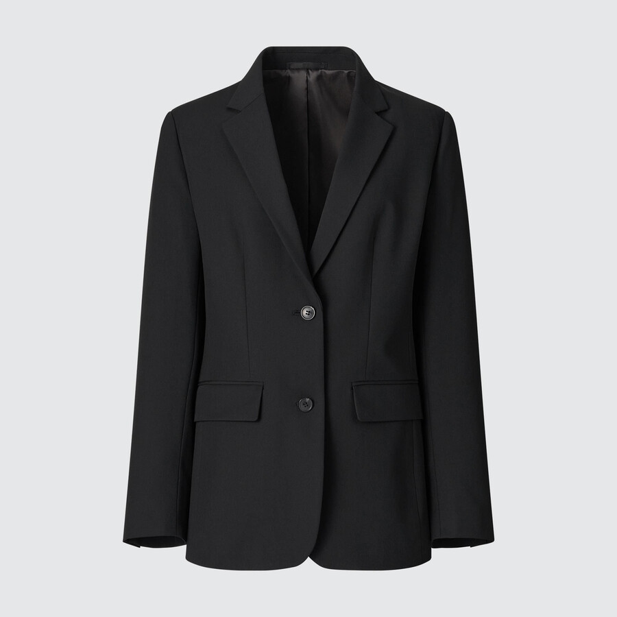 schwarze taillierte damenjacken von uniqlo
